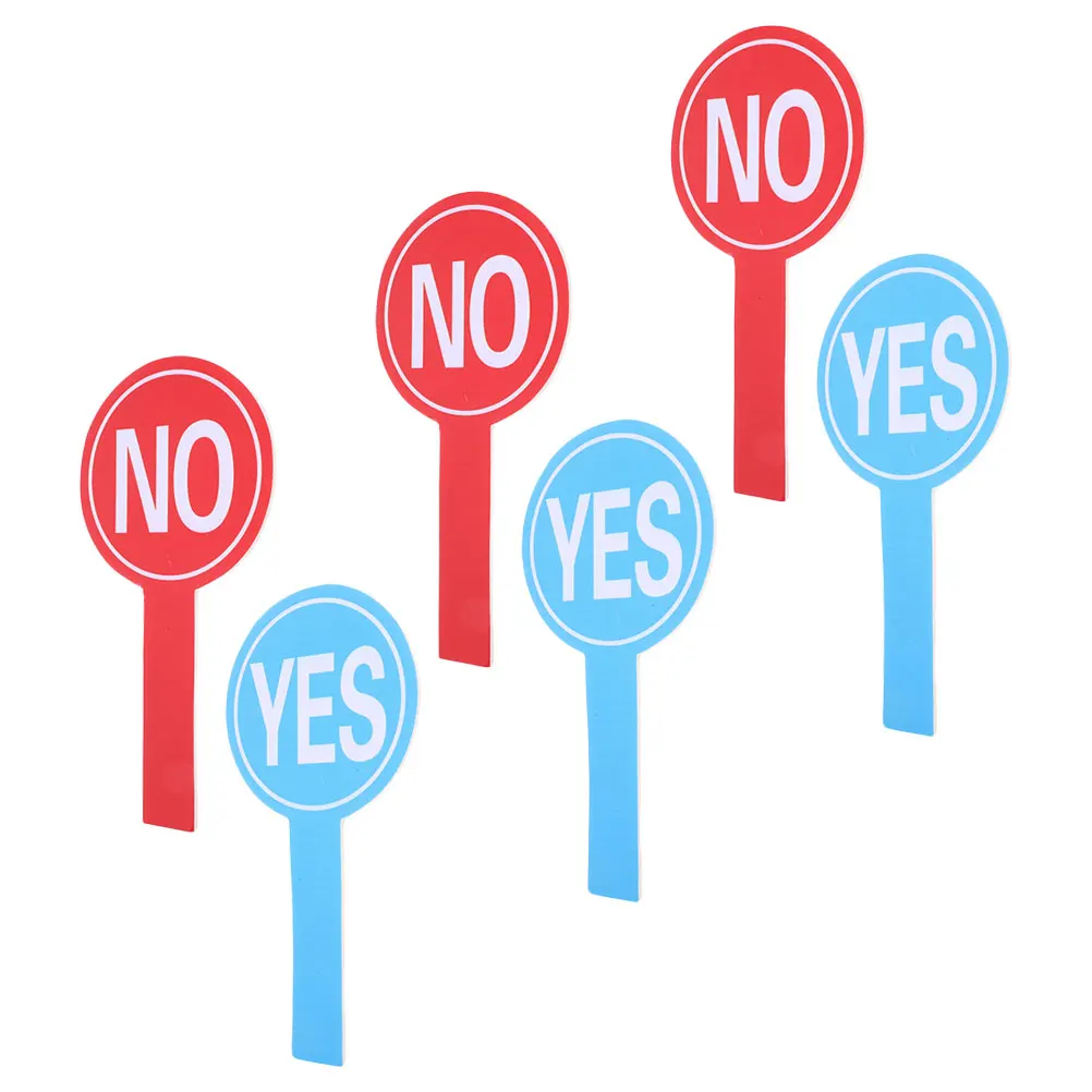 

6pcs Handheld Voting Paddles Single Sided Yes Classroom Answer Judging Boards For Teachers Students Competitions Events