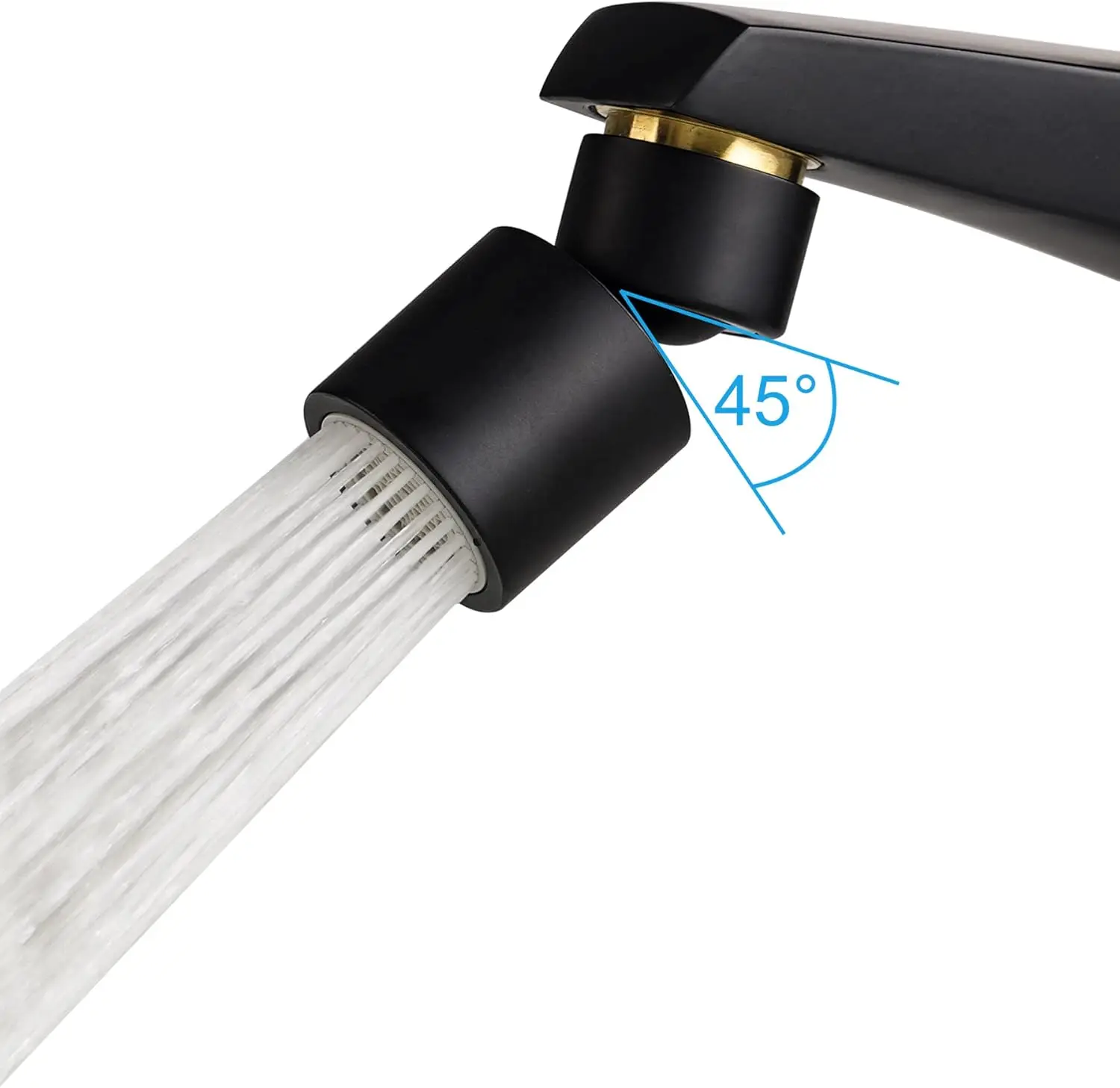 

Аэратор для кухонного смесителя, сертифицированный NSF/ANSI/CAN 61, с сертификатом CUPC, поворотным распылителем на 360 градусов, 2 режимами потока, матовое черное покрытие