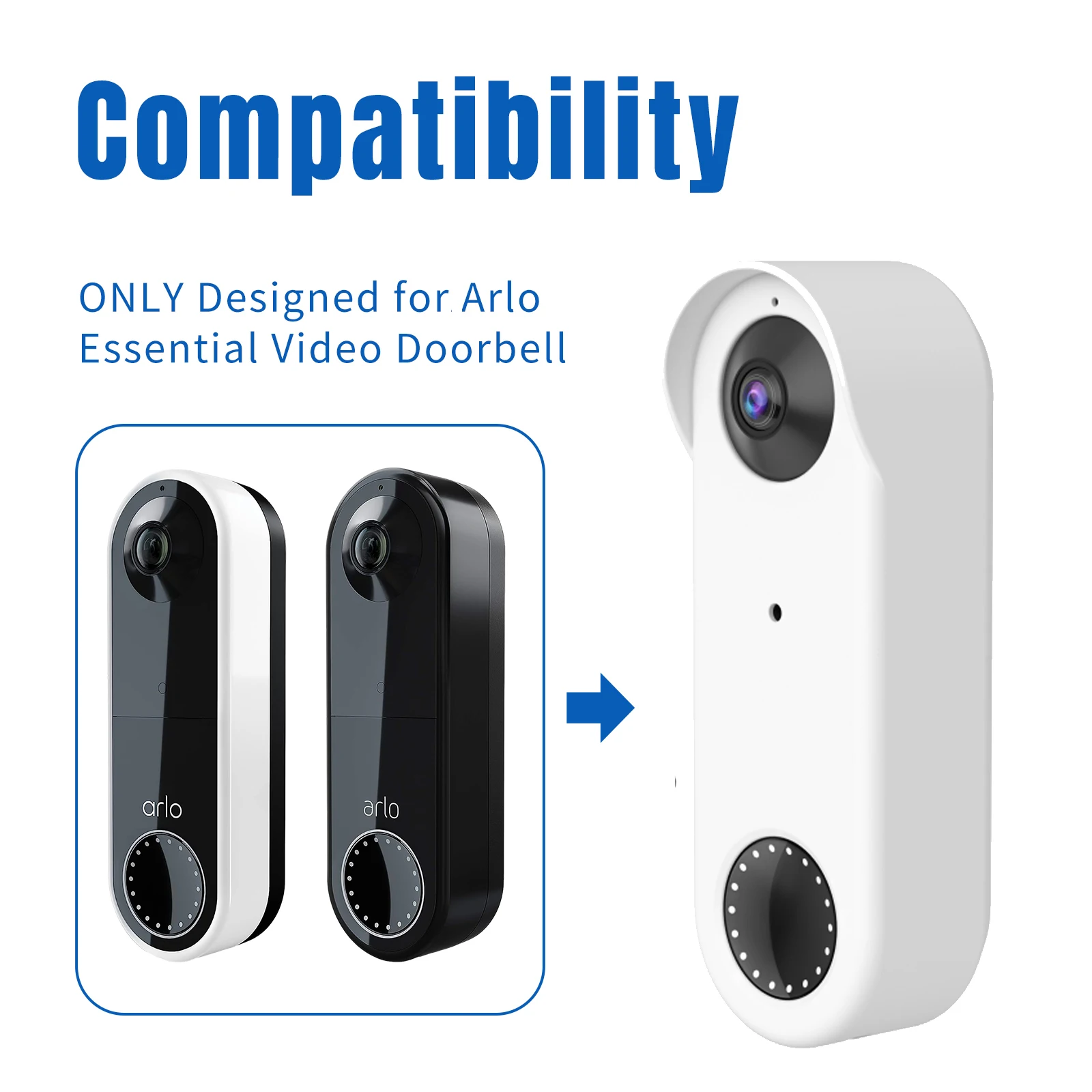 Silicone Weatherproof Protective Case Suitable For Arlo Video Doorbell Silicone Sleeve For Arlo Essential Video Doorbell