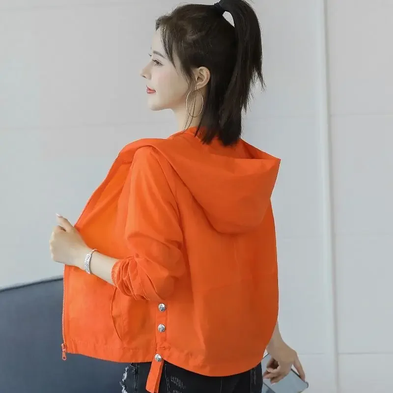 여성용 후드 재킷, 긴팔 바람막이, 빠른 건조, 얇은 Y2k 탑, 한국 패션, 캐주얼 봄버 재킷 여성용 후드 재킷, 긴팔 바람막이, 빠른 건조, 얇은 Y2k 탑, 한국 패션, 캐주얼 봄버 재킷