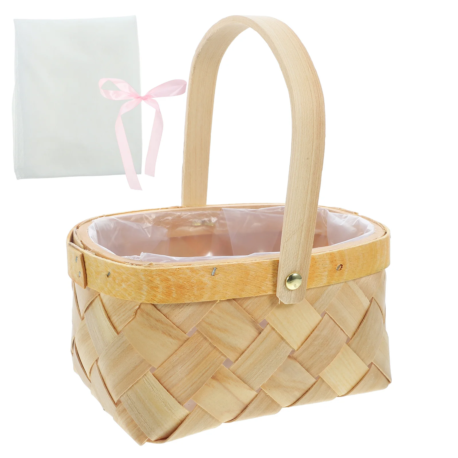 

Rattan Woven Basket Hand-Woven Lightweight Flower Fruit Gift Basket Natural Rattan Storage Decorative Holder Woven Flower Holder