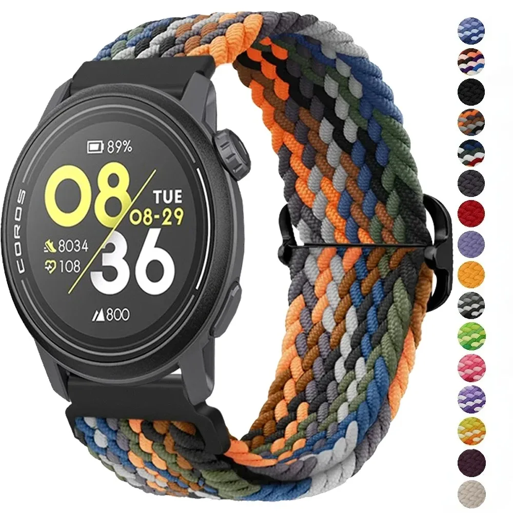 20mm 22mm Sports Soft Nylon Braided Strap for COROS APEX 4/PACE Pro/3 CMF Watch 3/2/1 Pro Comfortable Bracelet Suunto Race 2/S
