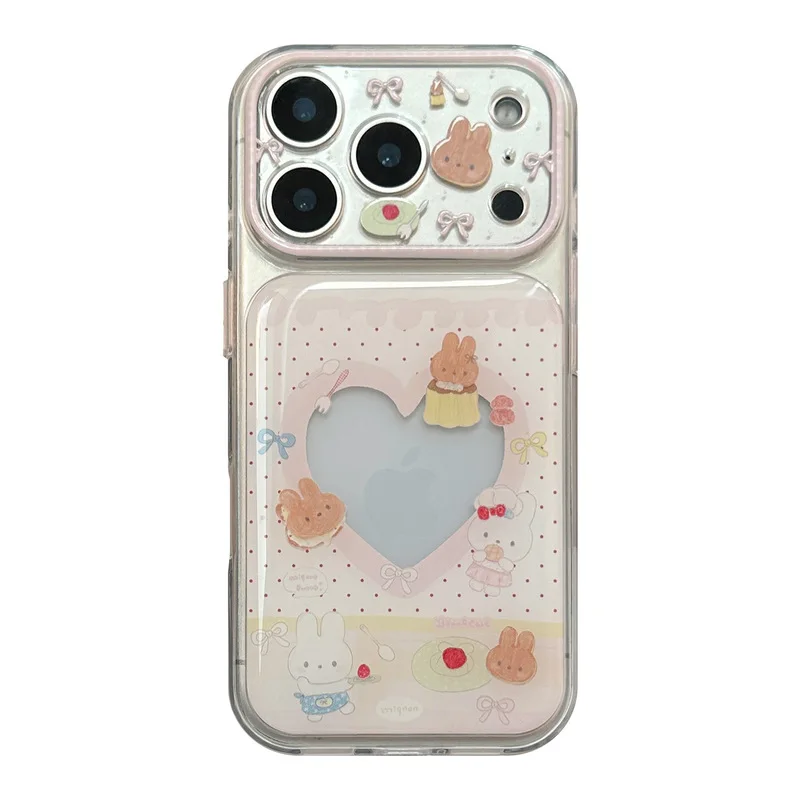 Cute Bread Bunny Pattern Phone Case Soft TPU Shockproof Portable Protective Case Cover for iPhone 17 Pro Max