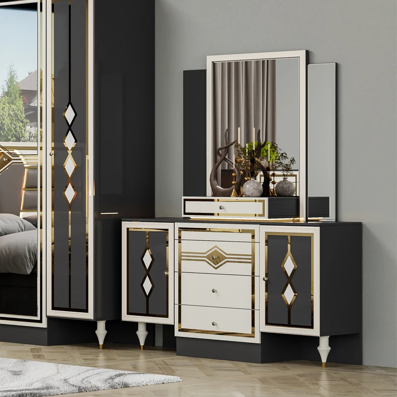 &Wooden Modern Black Double Leather King Size Bed Set Home Furniture Modular Wood Queen Full Luxury Bedroom Sets Furniture