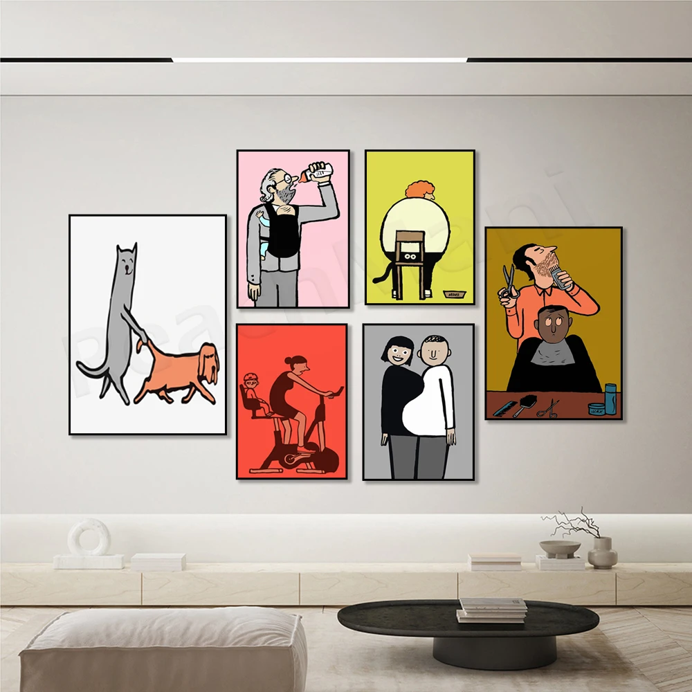

French Illustrator Jean Julien Poster Pop Art Print Funny Humor Satire Romantic Art Contemporary Art Quote Wall Decor Gift