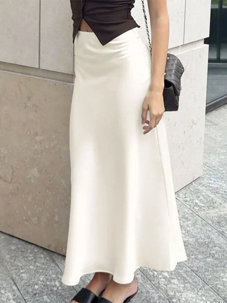 

Trendix Solid High Waist Ruffle Skirts Women Street Casual Slim Fashion A-Line Skirts 2025 Autumn Party Club Elegant Skirt New