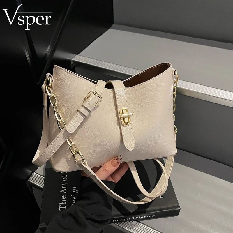 

Vsper Classic Underarm Shoulder Bags For Women Dual Straps Cross Body Bag With Turn Lock 2026 New Trends Luxury Designer Handbag