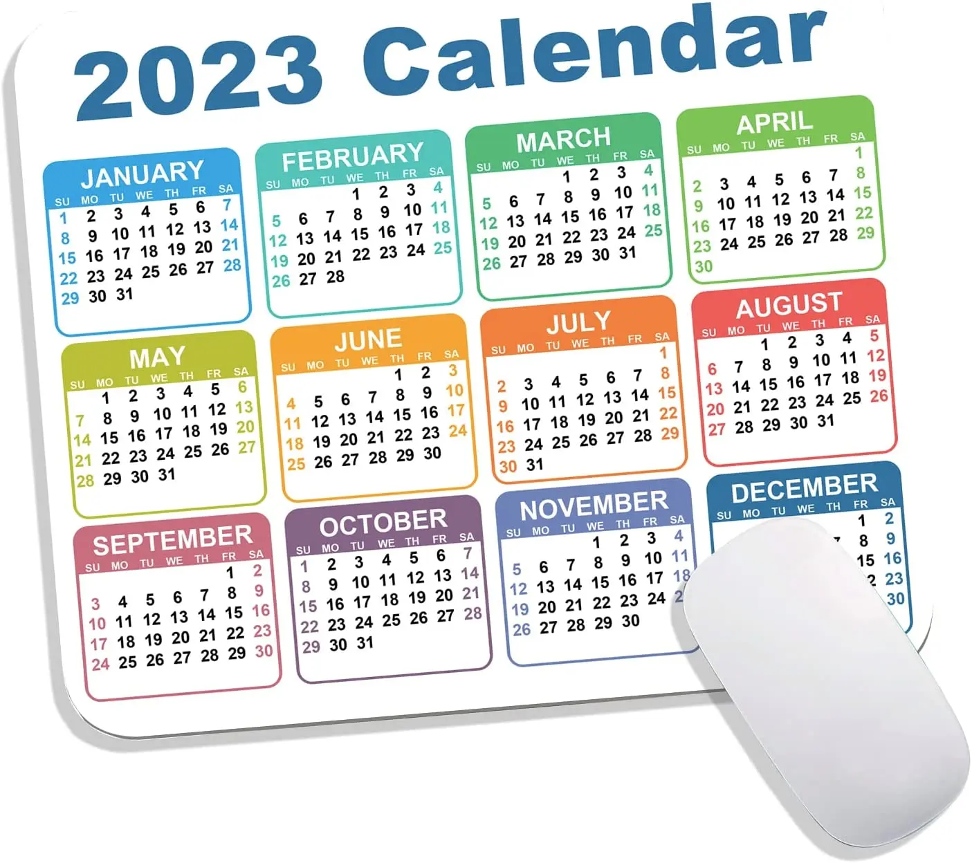 2023 Calendar Mouse Pad Pretty Personalized Premium-Textured Mousepads Design Non-Slip Rubber Base Computer Mouse Pads