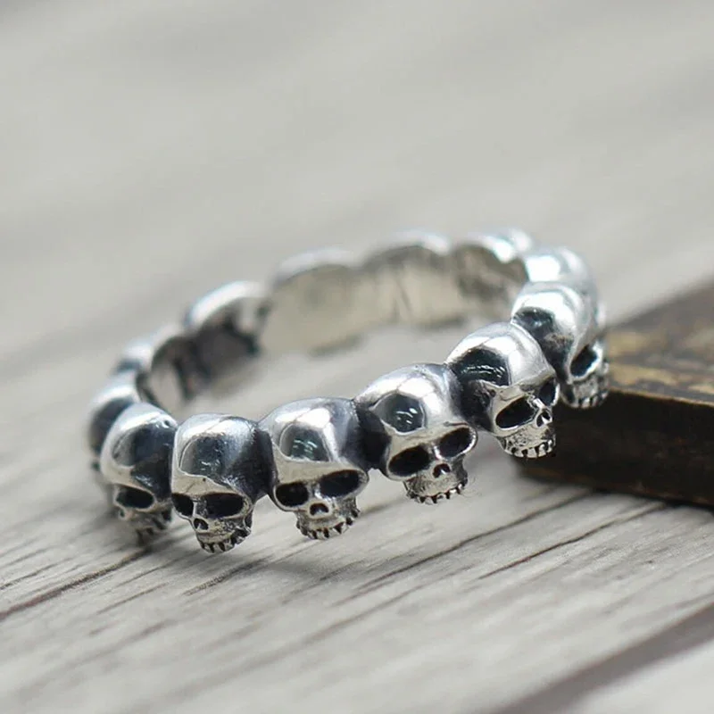CAOSHI Punk Style Skull Finger Rings for Men/Women Hiphop Jewelry for Party Unisex Daily Wearable Retro Accessories Dropshipping