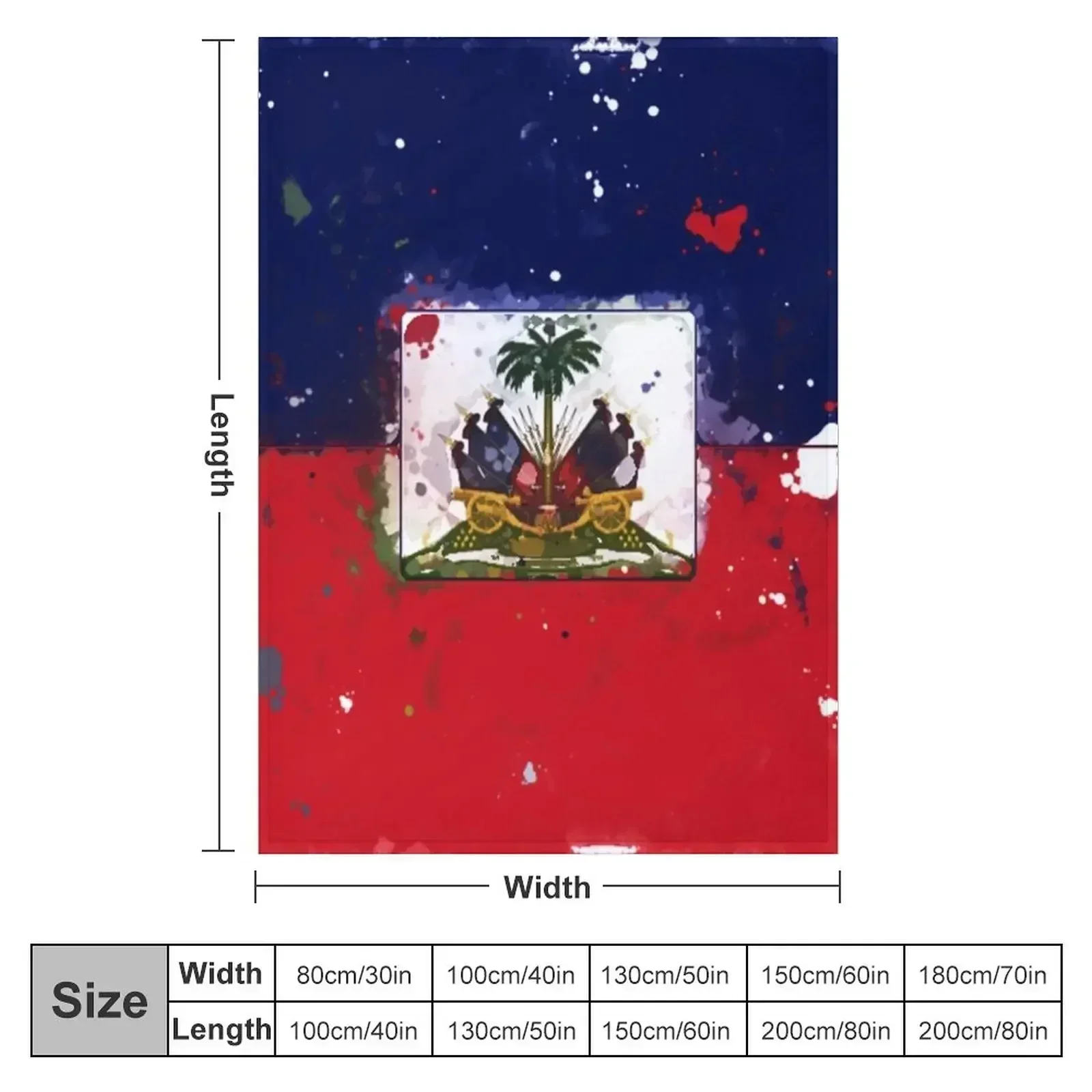 Haiti Grunge Flag Throw Blanket couch cozy soft plush fuzzy picnic outdoor blanket