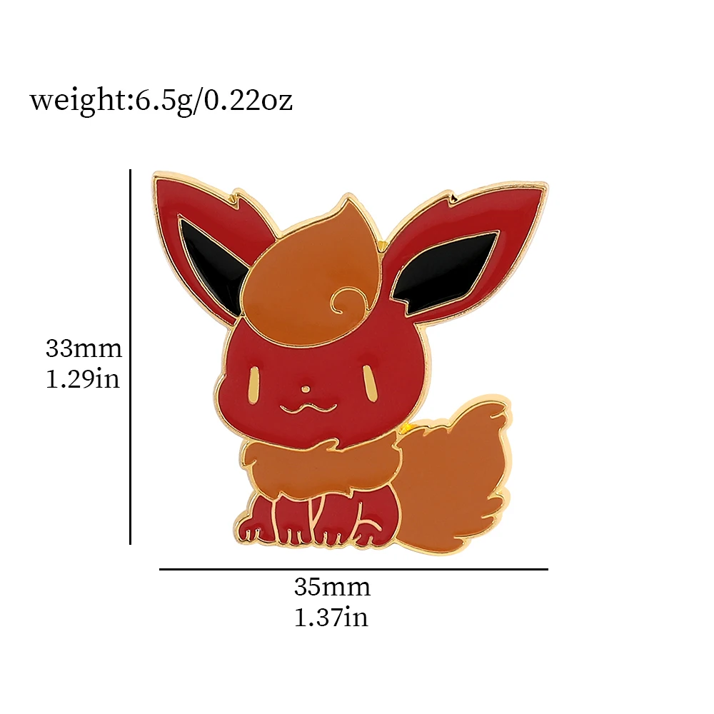 Cartoon  Enamel Lapel Pins Kawaii Pikachu Eevee Metal Badges for Backpack Anime Brooches Cute Figure Pins for Women Men