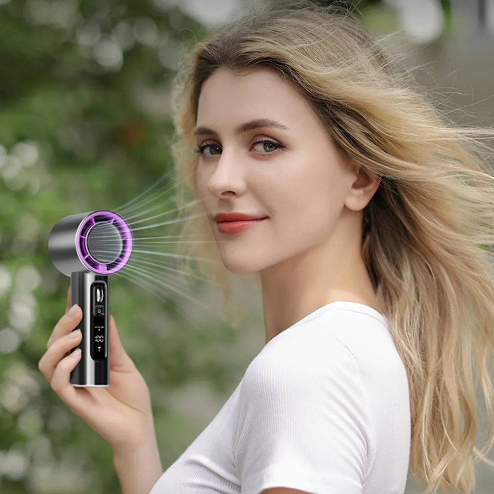 VGR 100 Speed High-speed Handheld Electric Fan with Flashlight USB Mini Portable Charging Small Fan Desktop Small Electric Fan