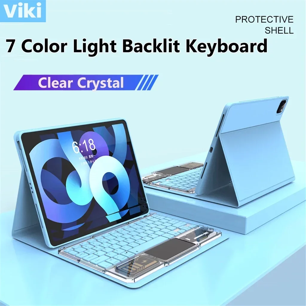 

7 Color Light Backlit Touchpad Keyboard for Xiaomi Pad 6 Pro 11inch 6 2023 5 5 Pro 11 for Redmi Pad 10.61 SE 11 Bluetooth Case