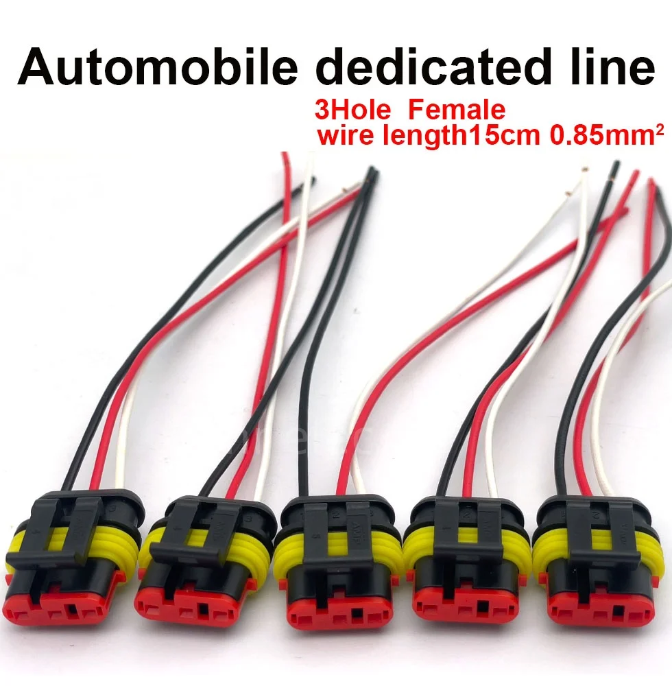 3Pin Connector Waterproof Connector Male and Female Way 20AWG Wire Suitable for Car Truck Boat Other Wire Connection 5 Pairs