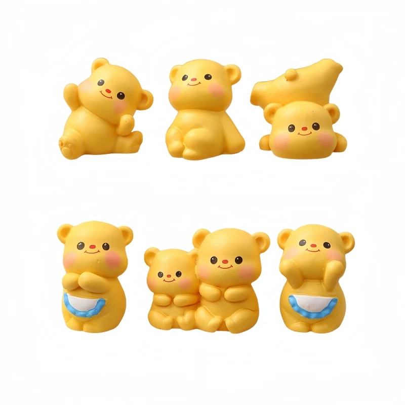6 pezzi/set figure giocattolo d'azione bambola orso cartone animato 2-4 cm