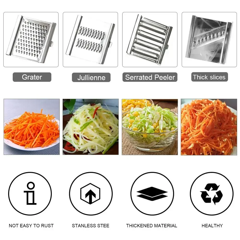 4 in 1 Vegetable Slicer Multi-Purpose Grater Cutter Peeler for Fruits Potato Peeler Carrot Grater Vegetables Kitchen Gadgets