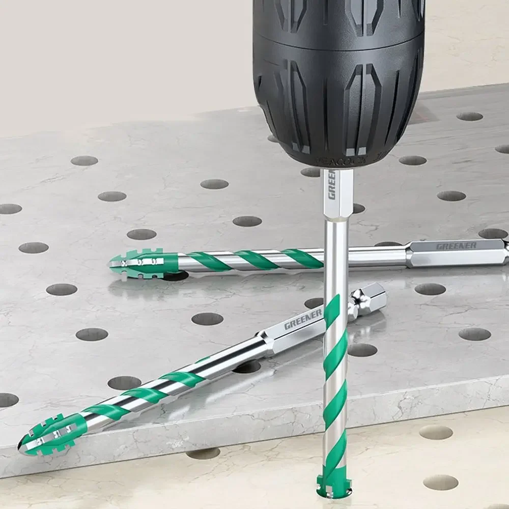 Vierkantiges gezahntes Exzenterbohrer-Set, hohe Härte, sechseckig, einfache Installation, Multifunktions-Bohrer-Set mit Schrägkopf