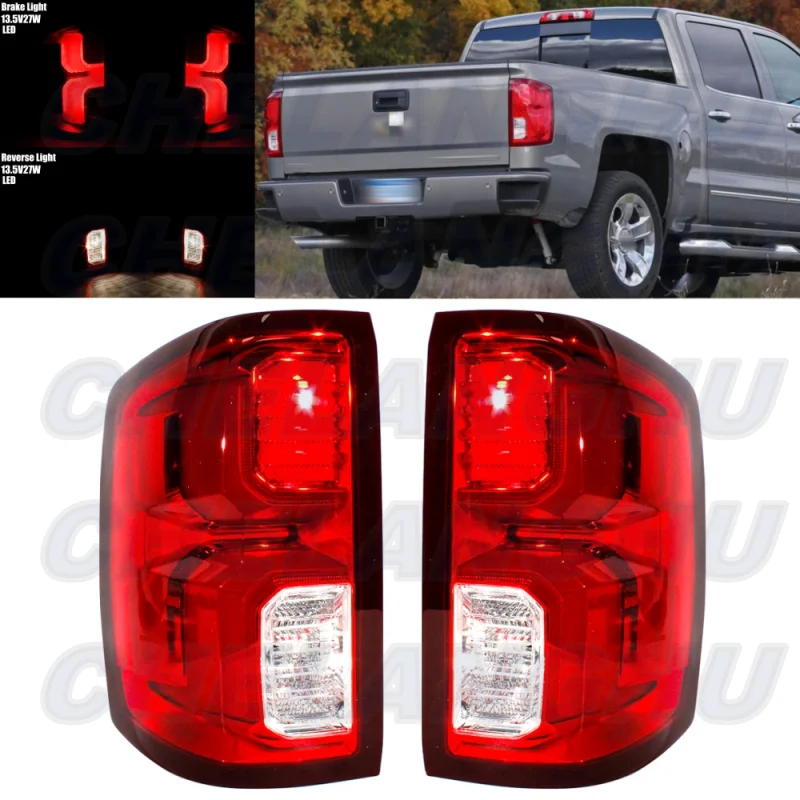 LED Tail Light For Chevrolet Silverado 1500 2016 2017 2018 Pair L+R Rear Lamp Brake Light Car accessories GM2800294 GM2801294