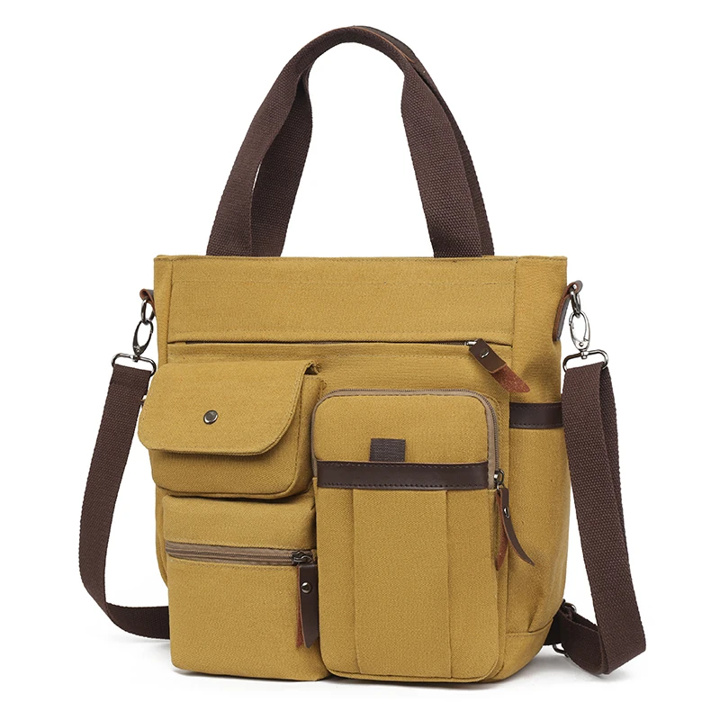 حقيبة يد للجنسين مع حزام كتف وسحاب قابل للفصل - حقيبة كروس للرجال والنساء على الطراز القديم، سفر متعدد الوظائف ب #4