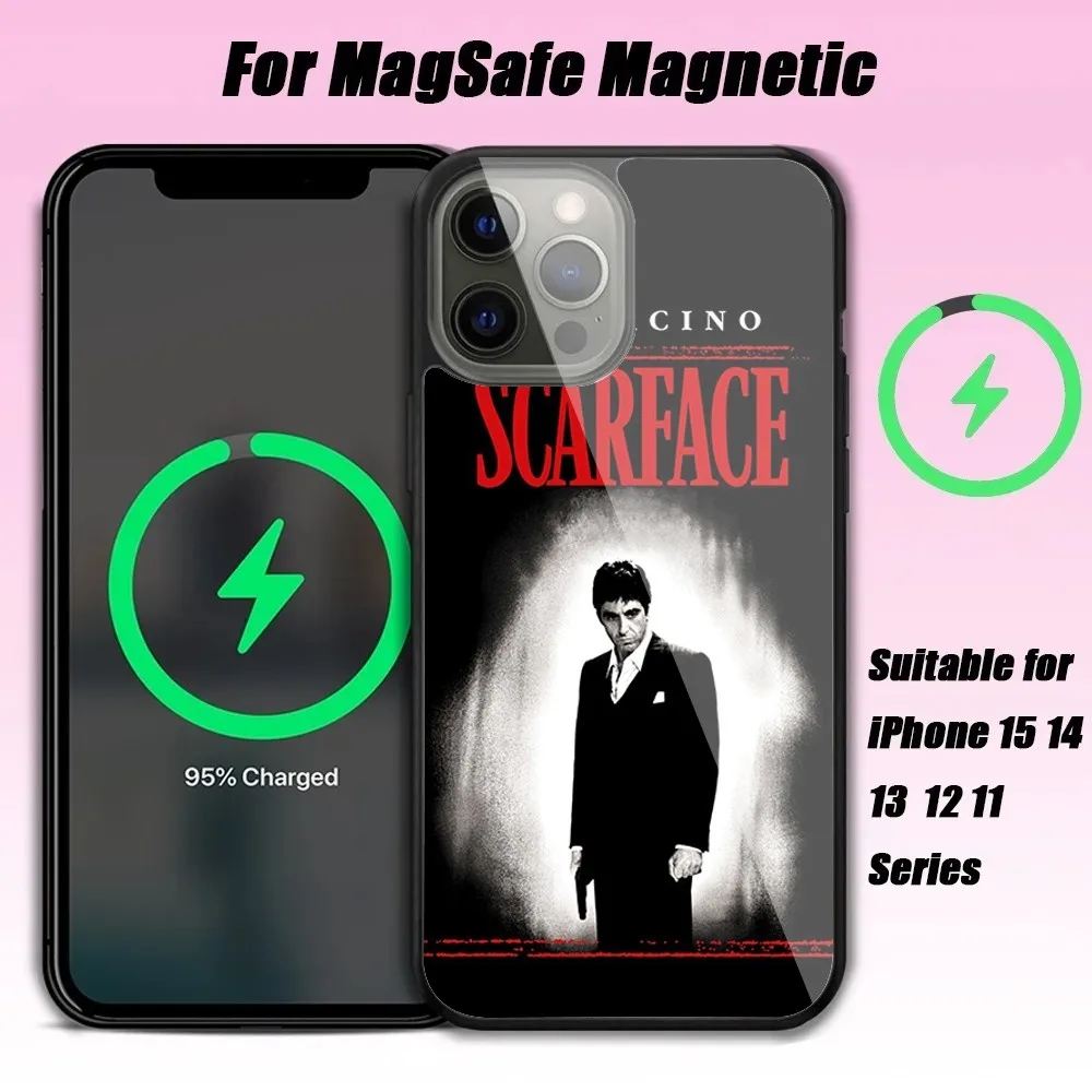 Scarface 1983 Film Al Pacino Movie Phone Case For IPhone 15 14 13 Pro Max 11 12 Mini Alex Mirror For Magsafe Wireless Charging