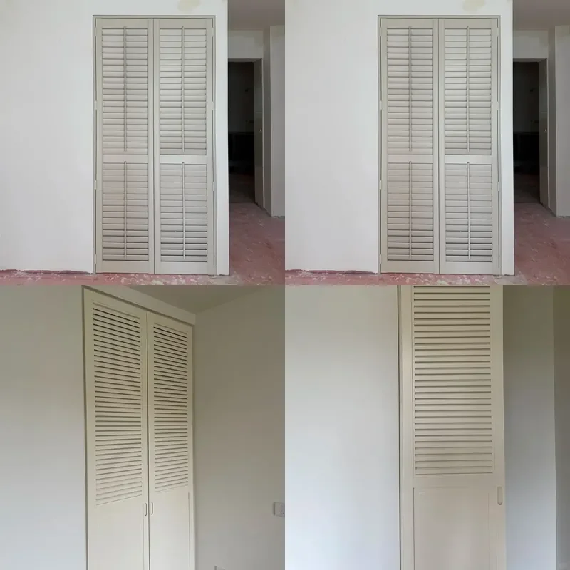 Solid Wood European Window Shutters Breathable Louvered Blinds for Bedroom Study Shading Ventilation Door Cover