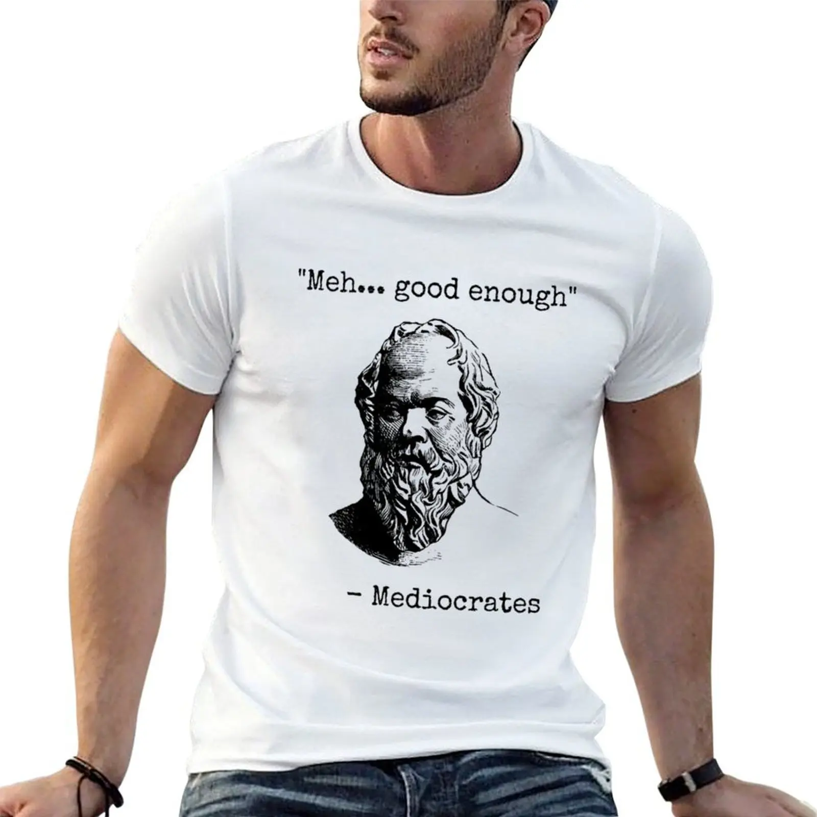 T-shirt Mediocrates Meh Good Enough Sarcasm, T-shirt de protection solaire pour l'extérieur