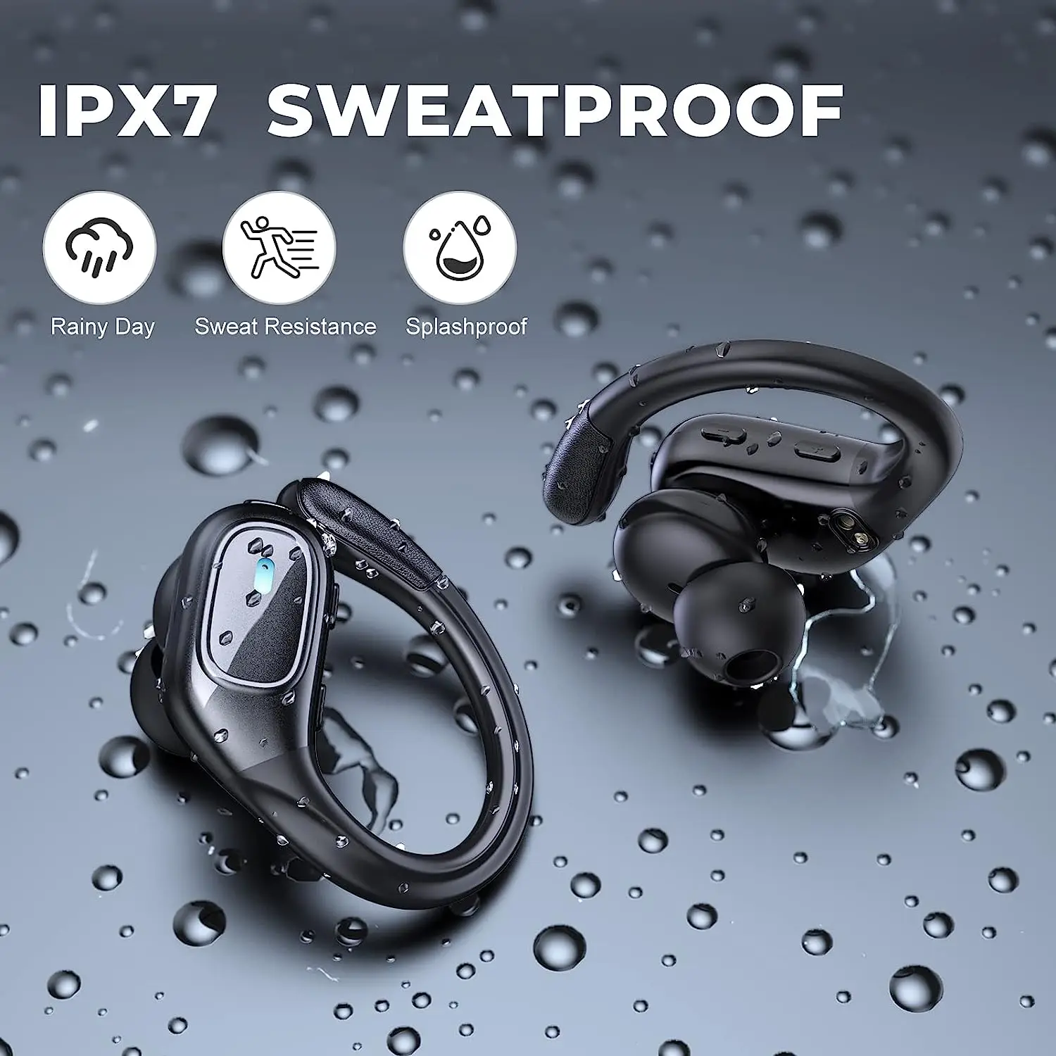 Newest TWS Wireless Headphones HIFI Sound Bluetooth Earphone Noise Reduction Sport Headset IPX7 Waterproof Earbuds With Dual Mic