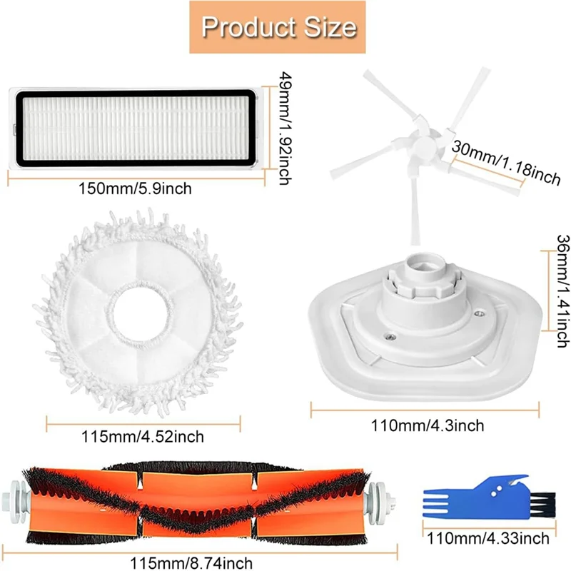 الجانب الرئيسي فرشاة ممسحة القماش فلتر Hepa استبدال إكسسوارات قطع غيار ل Xiaomi Dreame W10/ W10 Pro جهاز آلي لتنظيف الأتربة