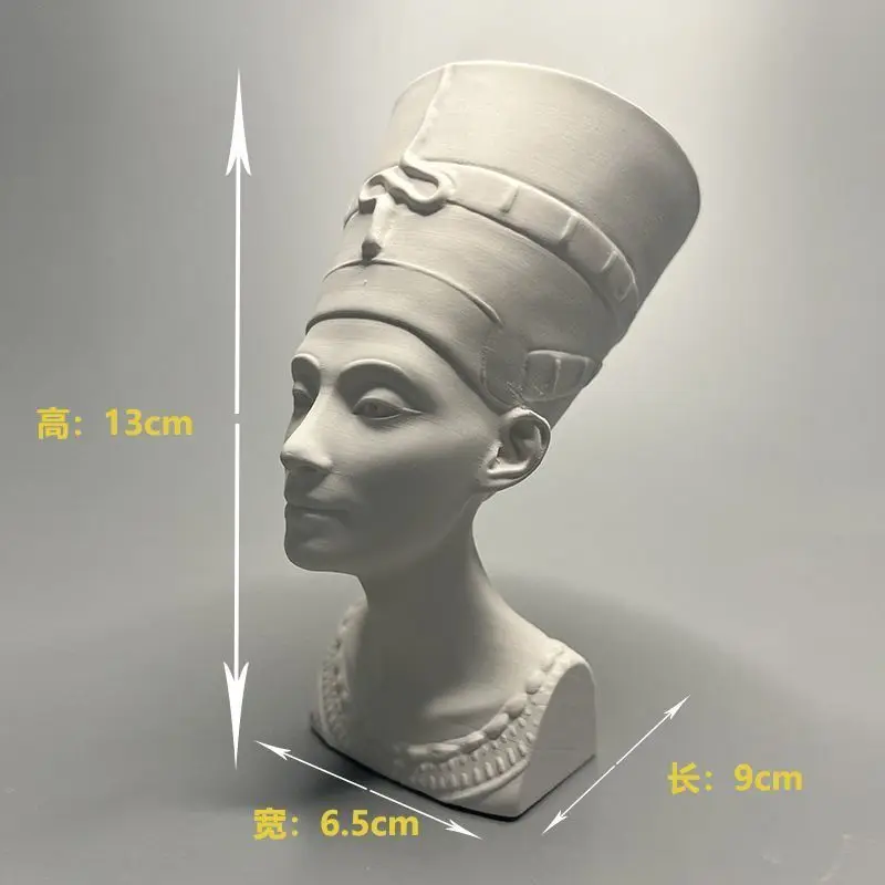 Nefertiti Plaster Statues, Figure Sculptures, Busts, Ancient Egyptian Furniture Decoration, Gifts Art Teaching Sketch 13cm