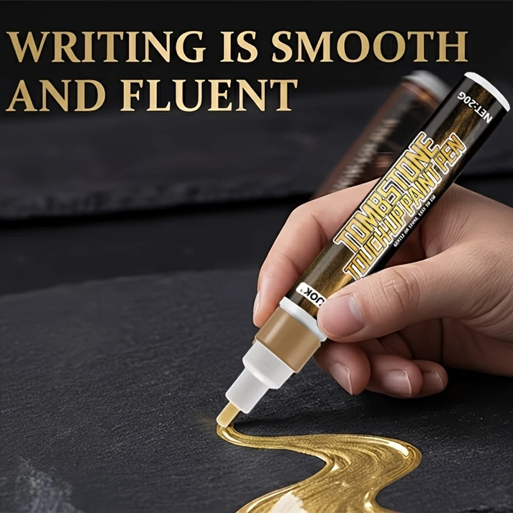 Golden Tombstone Marker | Restores Faded Inscriptions on Tombstones And Granite Surfaces, Weatherproof, Quick-Drying Oil-Based F