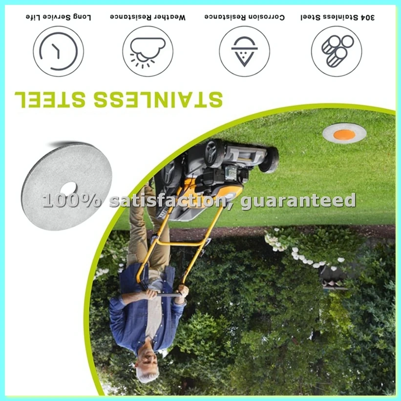 6x Stainless Steel Washers for Low Profile Survey Stakes Property Line Markers,the Visibility of the Survey Maker Stakes-ABFB
