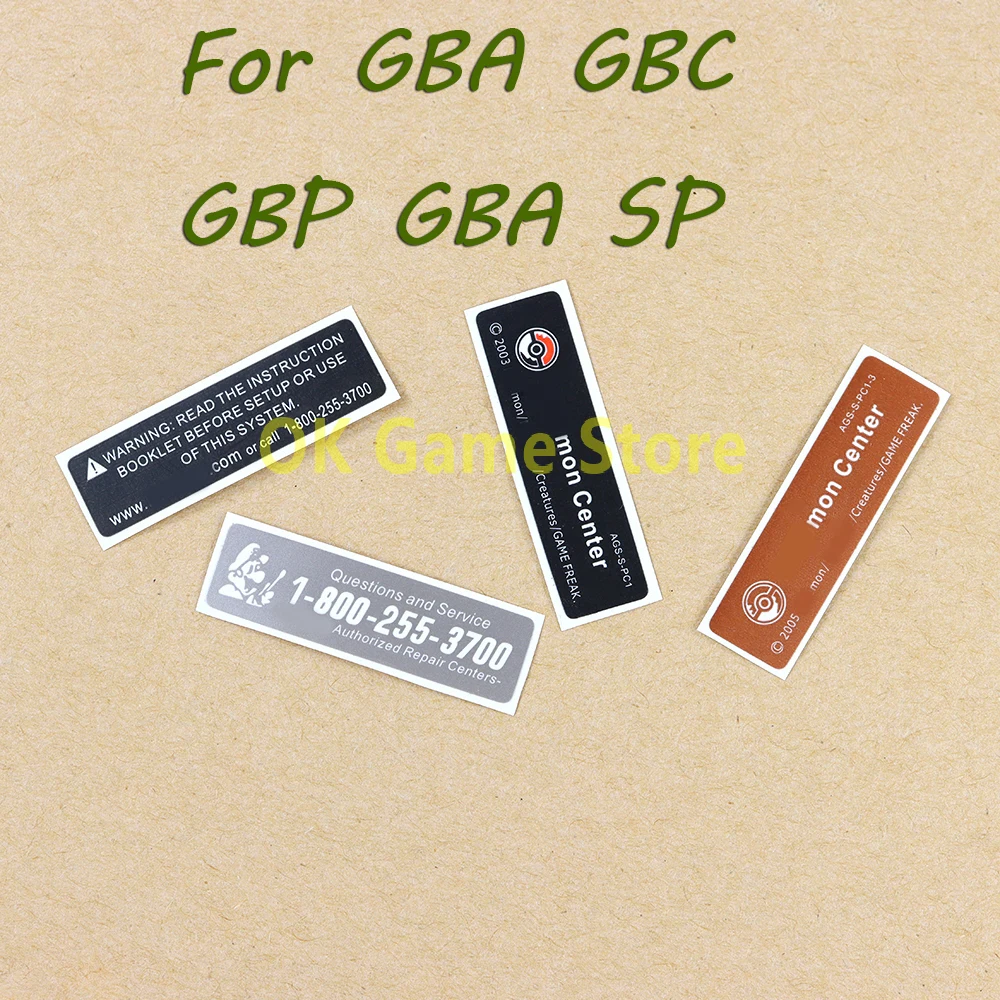 10PCS For Gameboy GBA GBC GBP GBA SP Console Back Tag Custom Design Stickers Label battery cover back sticker universal