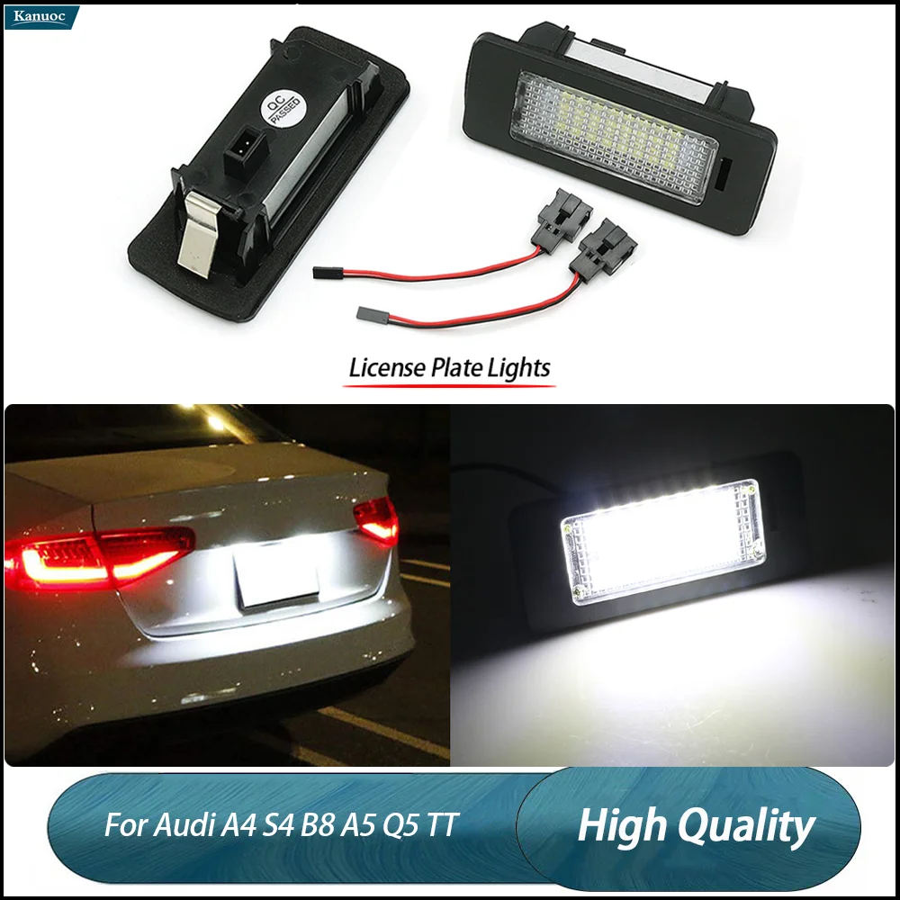 

2Pcs LED License Plate Lamp Kit For Audi A4 S4 B8 A5 Q5 TT