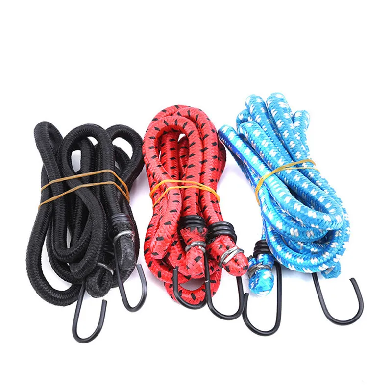 140cm Outdoor Bundling Rope Elastic Tents Metal Buckle High Stretch Clothesline Camping Luggage Packing Hook 3 Colors