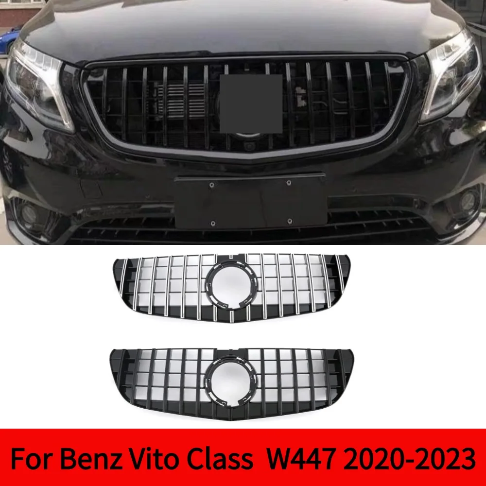 

Sport Hood Mesh Front Bumper Grille Hood Grill Body Kit Trim For Mercedes W447 Benz Vito V Class GT Diamond 2020-2023Refit