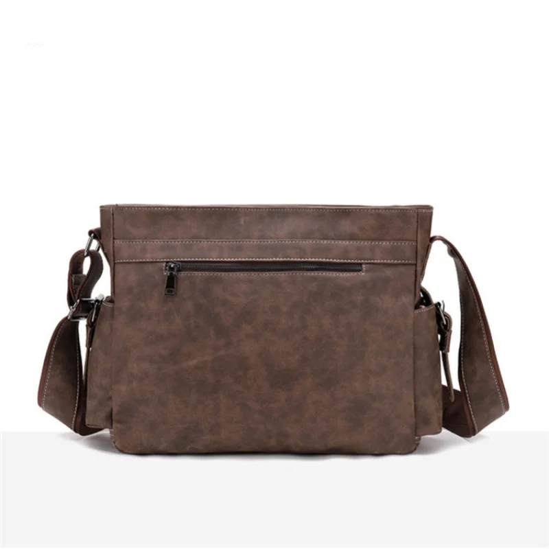 New Vintage Men's Single-shoulder Bag - Business-sized Large Capacity Crossbody Bag - Multi-functional Horizontal Stylebriefcase