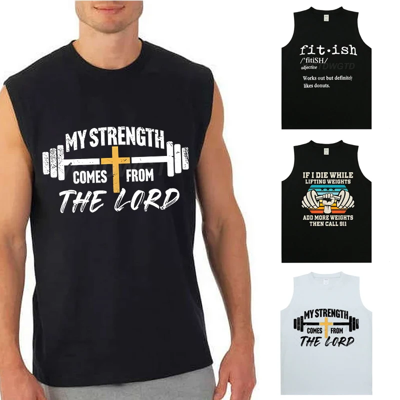 

Funny Workout Men's Sleeveless T-shirt Casual Fitness Cotton Tops Tees Funny Weightlifting Men TShirt High Quality Lifting Shirt