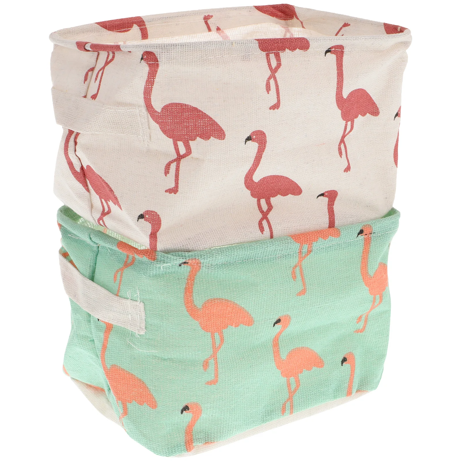 

2 Pcs Waterproof Storage Baskets Cotton Linen Material Nordic Decorative Cute Basket for Home Desk Key Mini Round Small