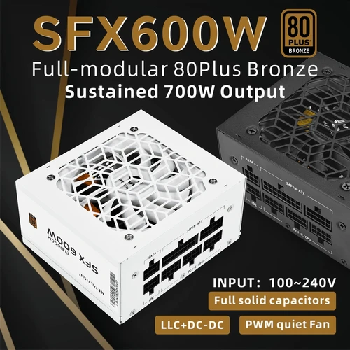 METALFISH SFX-500W completamente Modular 600W PSU 80Plus bronce blanco fuente de alimentación para Mini chasis ITX caja de ordenador pequeña 100/220V
