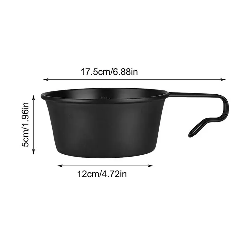 Taza de Sierra exquisita taza de Camping, olla con gran capacidad, taza de Camping de Metal con asa, taza de Camping de acero inoxidable multiusos