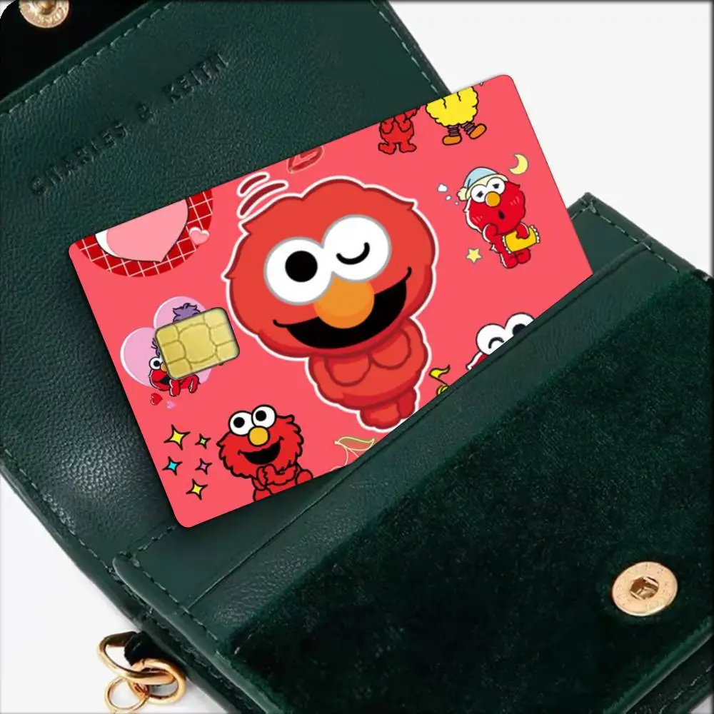 Cute cartoon S-Sesame Streee Waterproof Film Skin Cover Credit Card Stickers Debit Front Bank Bus Pass