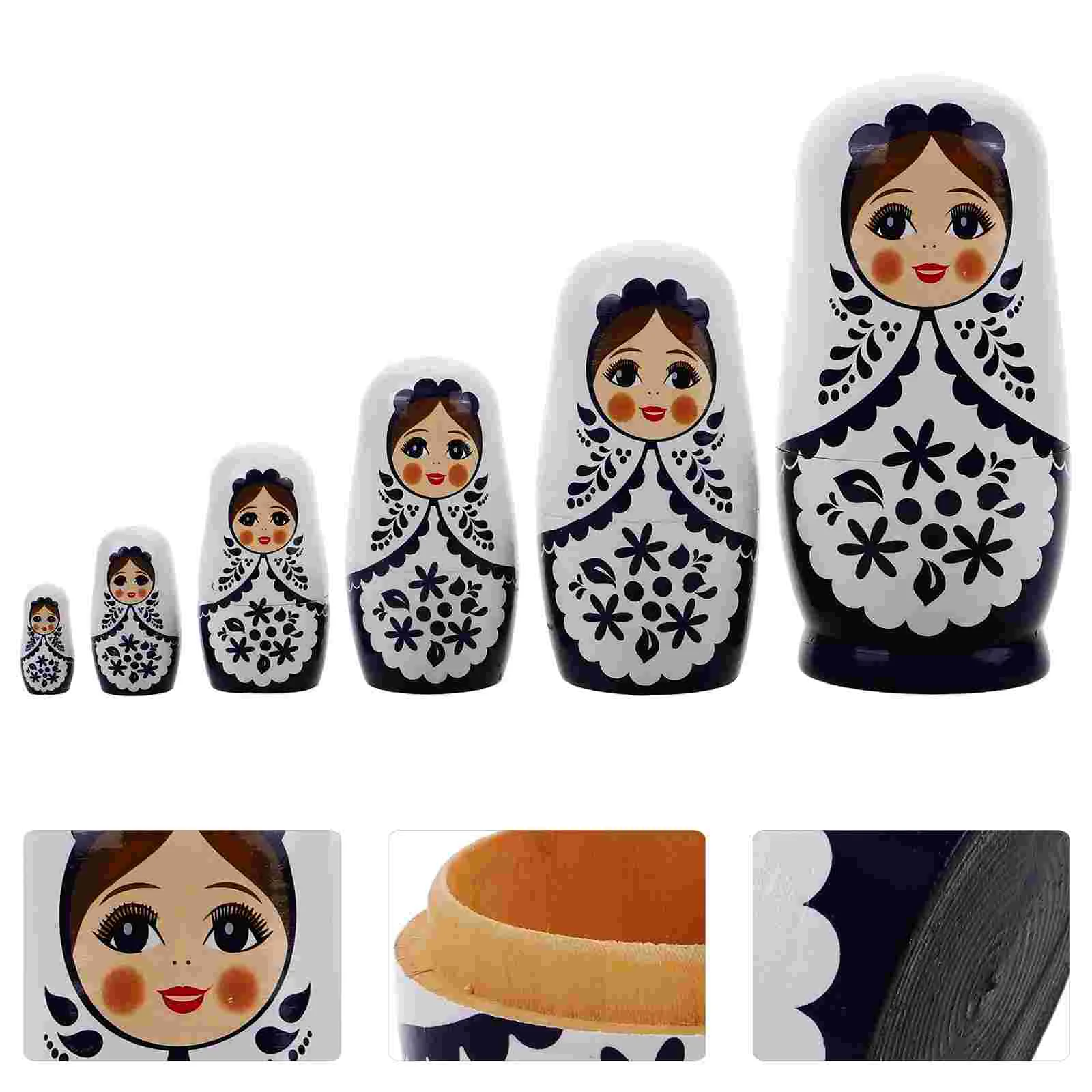 Wooden Nesting Dolls Craft Kits For Russian Stacking Toys Matryoshka Dolls Decor Gifts Children Crafts Diy Sets