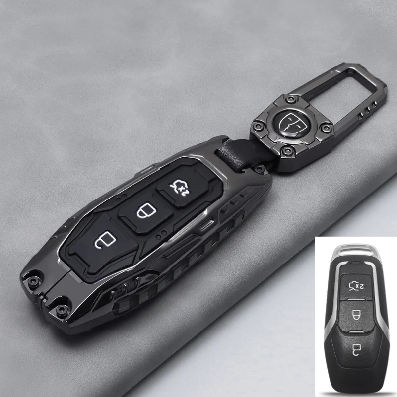 Car Key Case Cover Auto Shell Fob Holder for Ford Fusion Mondeo Mustang F-150 Lincoln Edge Explorer MK 2015 2016 Protector