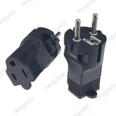 Germany France CEE 7/7 Travel Power Plug Adapter (Type C) USA NEMA 5-15R Receptacle To EU Schuko Power Converter 16A 250V Indust
