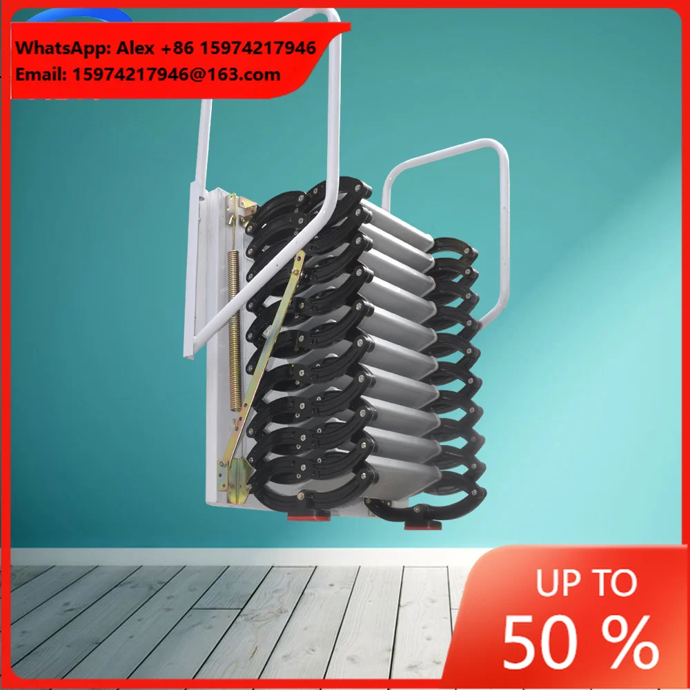 High Strength Outdoor Wall Mouted Roof Stretch Ladder With Handrails