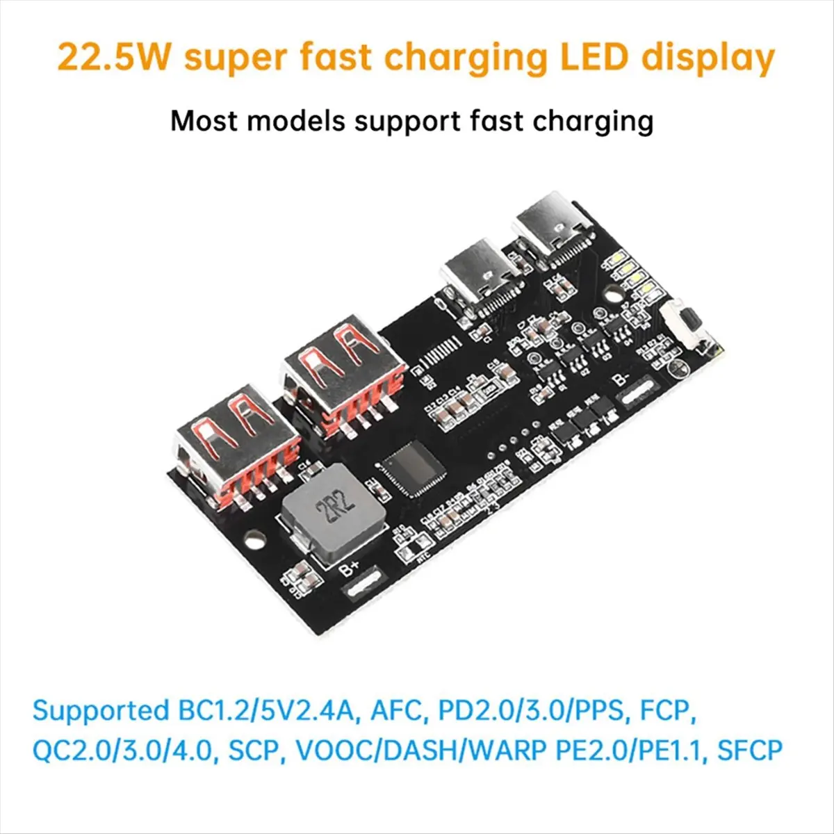 

QC4.0 Type-C USB Mobile Power Bank Схема Diy Материнская плата B Y80A