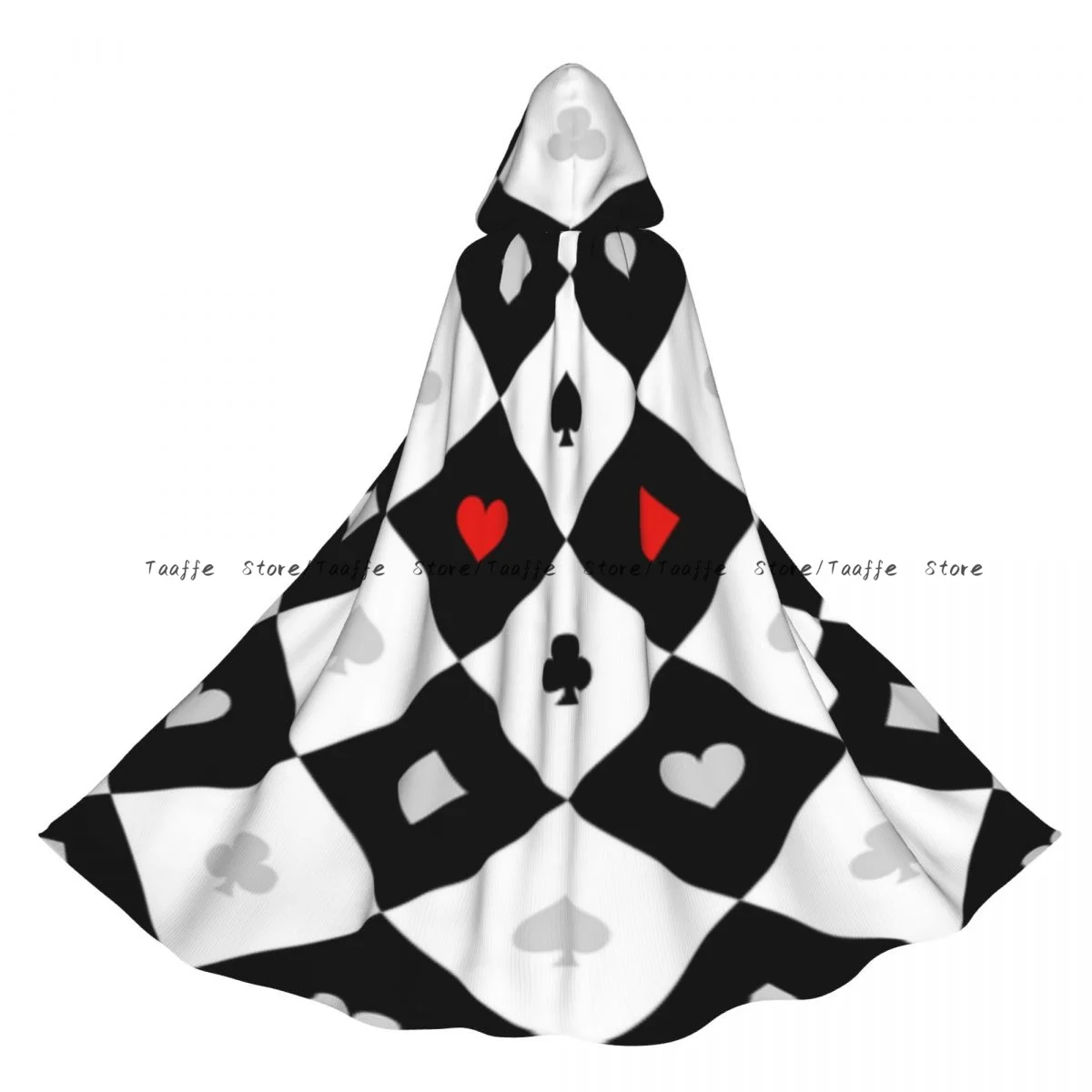 

Длинный халат ведьмы с капюшоном, карточные костюмы, шахматная доска, фон, плащ на Хэллоуин, костюмы для косплея для взрослых