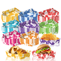 8/16/32pcs Hibiscus Party Paper Food Trays Disposable Luau Party Food Boats Hawaiian Tray for Hibiscus Tropical Theme Supplies