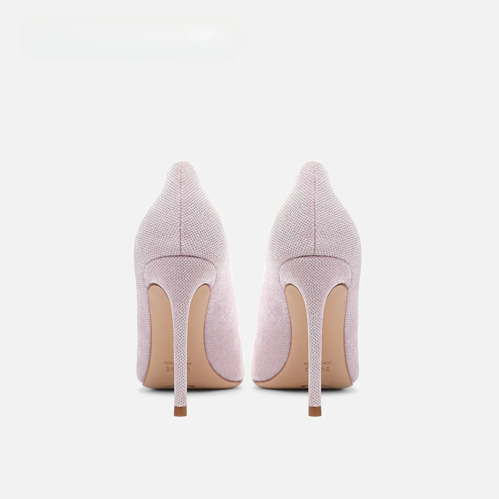 2025 Spring and Autumn New Pink Suede Fashion Butterfly Iron Head Women's High Heels