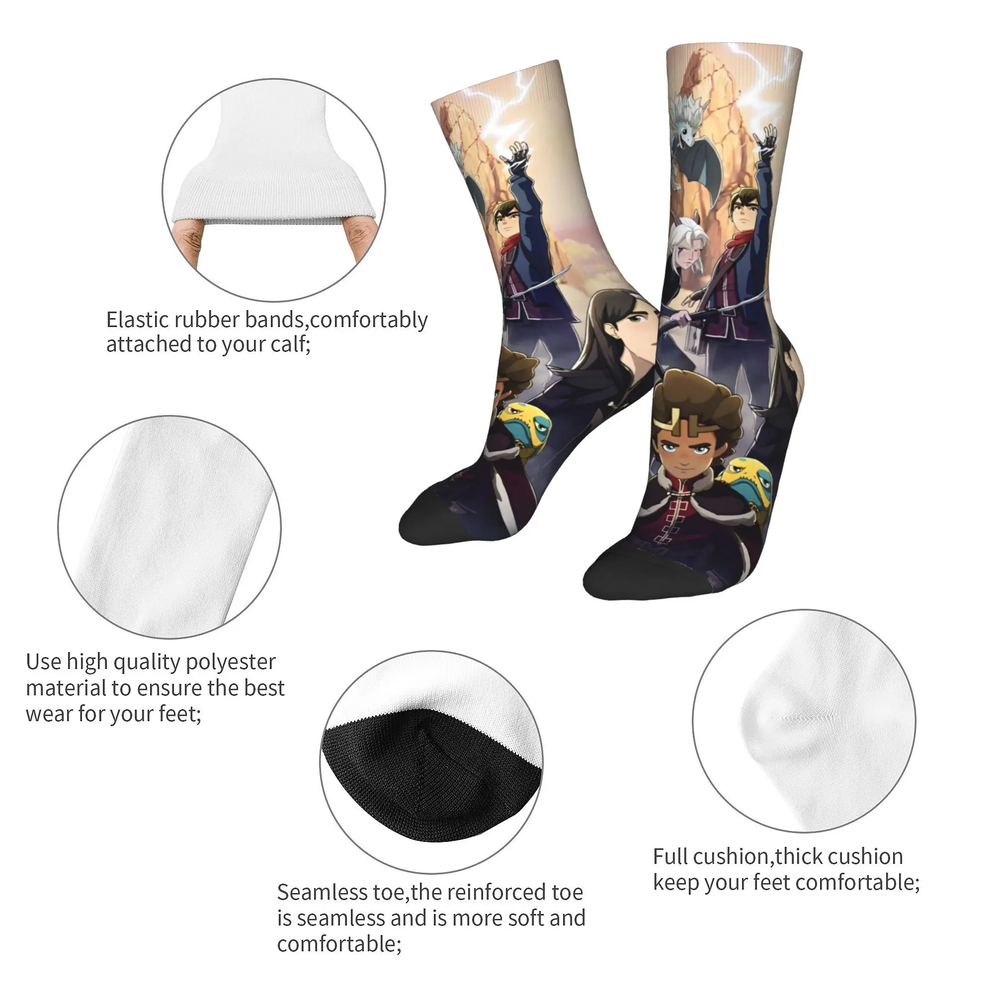 Harajuku Unisex Socks Dragon Prince anime  Merchandise Cute  High Quality Stockings All Seasons